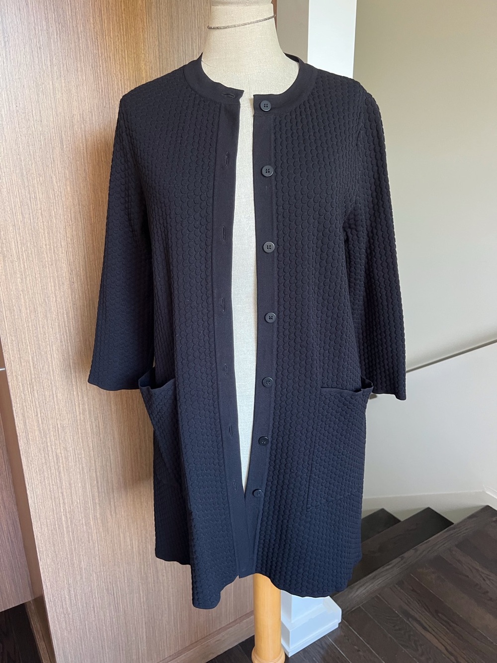 COS waffle long cardigan/coat